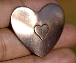 Heart 8.5mm Embossed on Heart Blank Cutout for Enameling Stamping Texturing Metalworking Jewelry Making Blanks