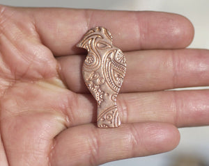 Perched Bird Paisley Textured 24g Blanks for Metalworking Enameling Stamping Texturing Variety of Metals