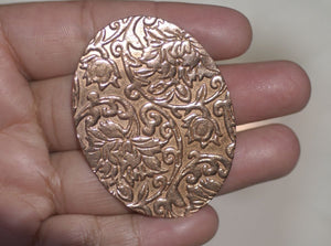 Oval in Lotus Flowers Pattern Cutout Shape for Earring or Pendant for Enameling Jewelry Making Blanks Variety of Metals