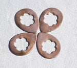 Teardrop with Flower Cutout for Blanks Cutout for Enameling Stamping Texturing Variety Metals