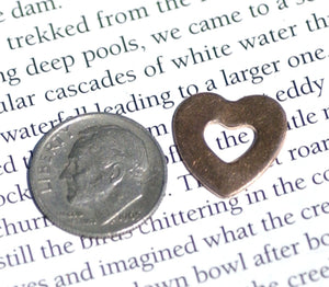 Heart on Heart Blanks Cutout for Enameling Stamping Texturing Variety of Metals