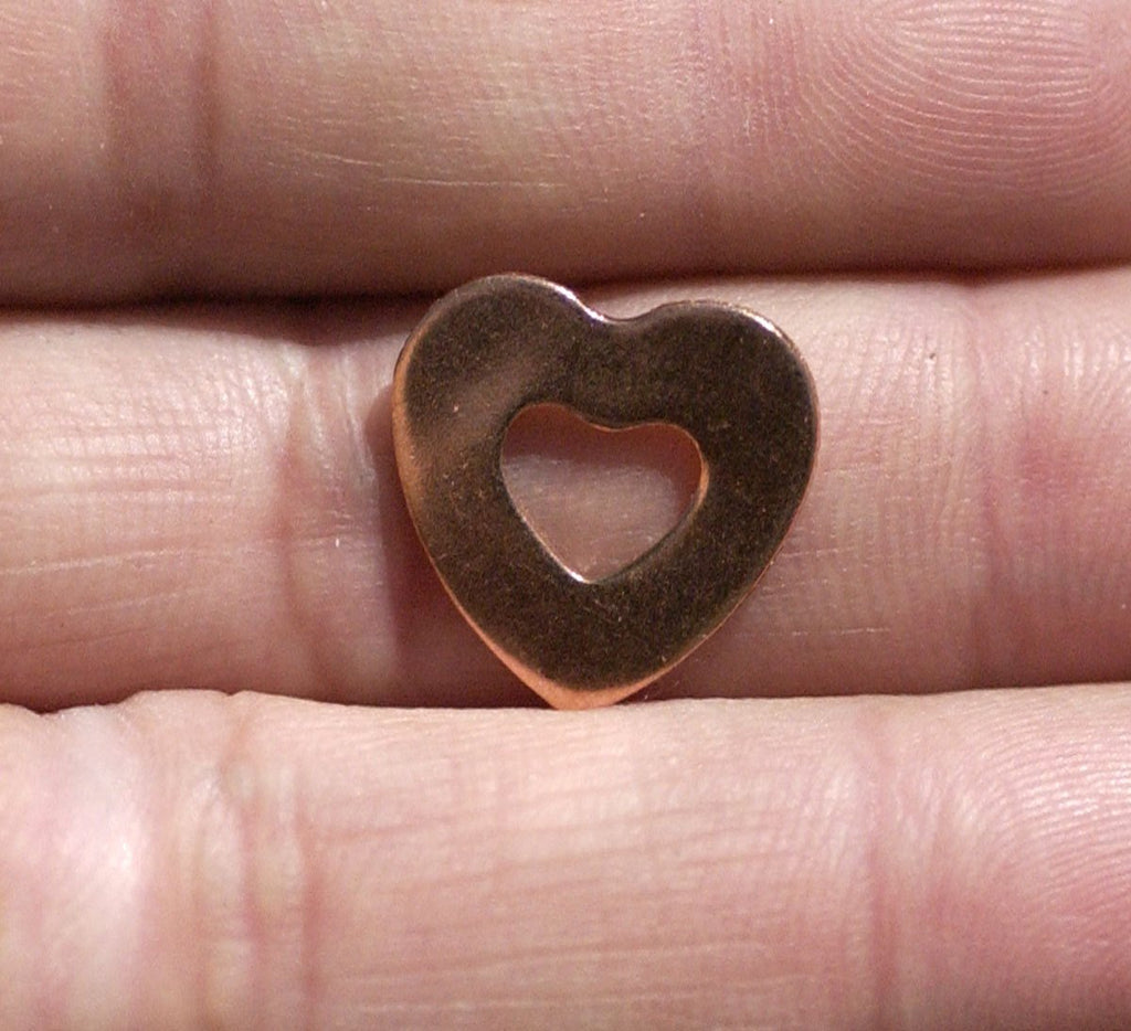 Heart on Heart Blanks Cutout for Enameling Stamping Texturing Variety of Metals