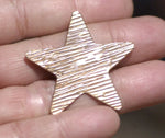 Star Blank Woodgrain Pattern 36mm Cutout for Enameling Metalworking Polished Blanks Variety of Metals - 5 pieces