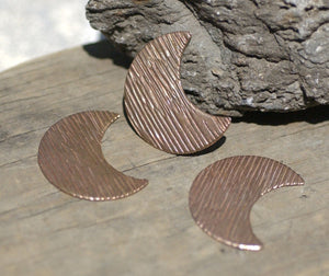 Woodgrain Pattern 29.5mm x 23mm Moon Cheshire for Blanks Enameling Stamping Texturing Soldering Variety of Metals