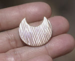 Woodgrain Pattern Moon 22mm x 24mm Blanks Cutout for Enameling Stamping Texturing Variety of Metals