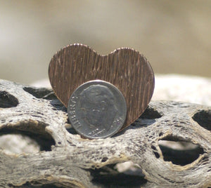 Woodgrain Pattern Heart Whimsy 30mm x 32mm Blanks for Enameling Metalworking Stamping Texturing Blanks Variety of Metals