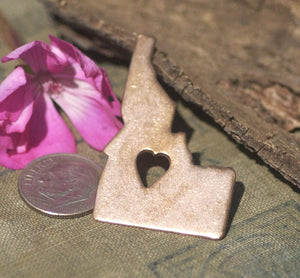 Idaho State Cutout Tiny Long Heart for Enameling Metalworking Stamping Texturing Blank Variety of Metal