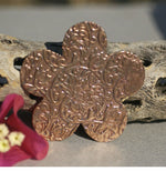 Large Flower in Lotus Flowers Pattern 62mm 20g Blanks Enameling Stamping Texturing Variety of Metals - 2 pieces