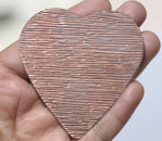 Heart Woodgrain Texture Blank Cutout for Metalworking Stamping Texturing Jewelry Making Blanks - 2 pieces