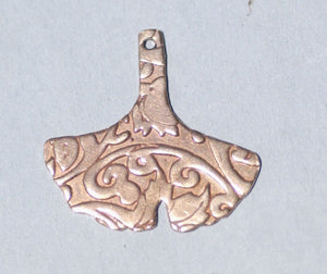 Bronze Blank Ginkgo Biloba Leaf - Leaves - Fall Greenery Cutout for Metalworking Shape Charm Blanks