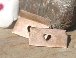 Kansas State Cutout Heart Perfect Blanks for Enameling Metalworking Stamping Texturing Blank Variety of Metals