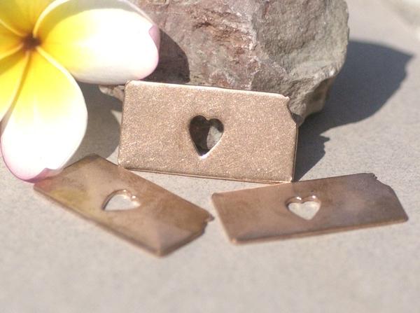 Kansas State Cutout Heart Blanks Variety of Metals